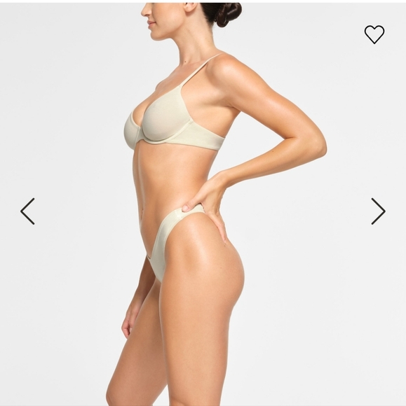 SKIMS COTTON JERSEY TSHIRT BRA - BONE - 38DD - Picture 3 of 6